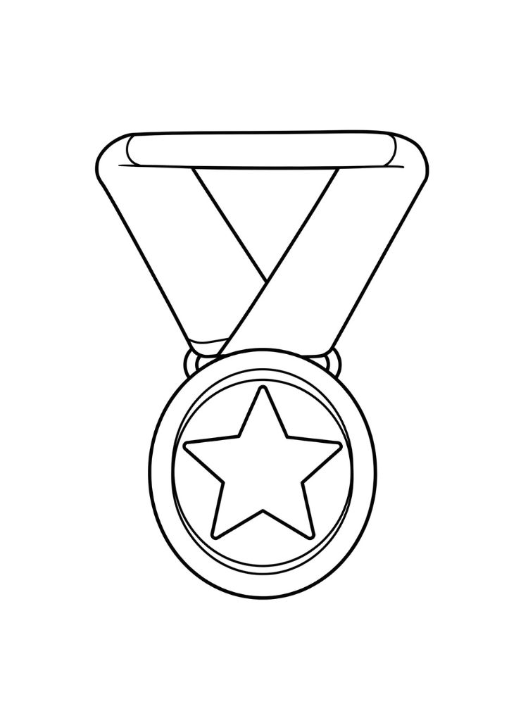 Medaille kleurplaat 17 eenvoudige ster medaille kleurplaat