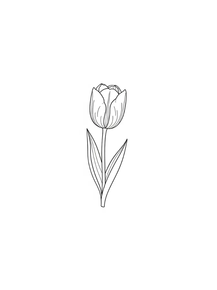 Tulp kleurplaat 22 eenvoudige tulp tekening kleurplaat