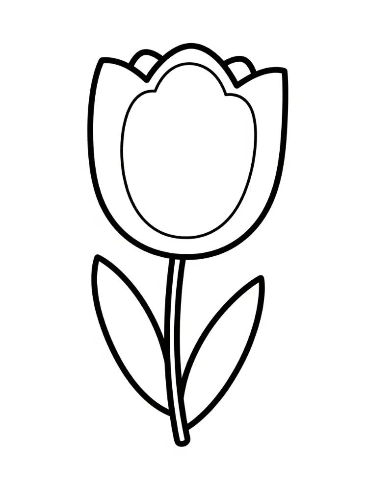 Tulp kleurplaat 21 eenvoudige tulp voor peuters kleurplaat