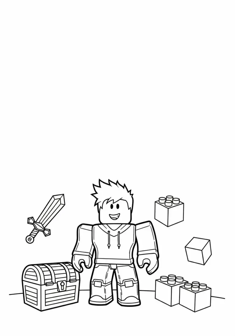 Mewarnai Roblox untuk anak-anak (gambar untuk dicetak)