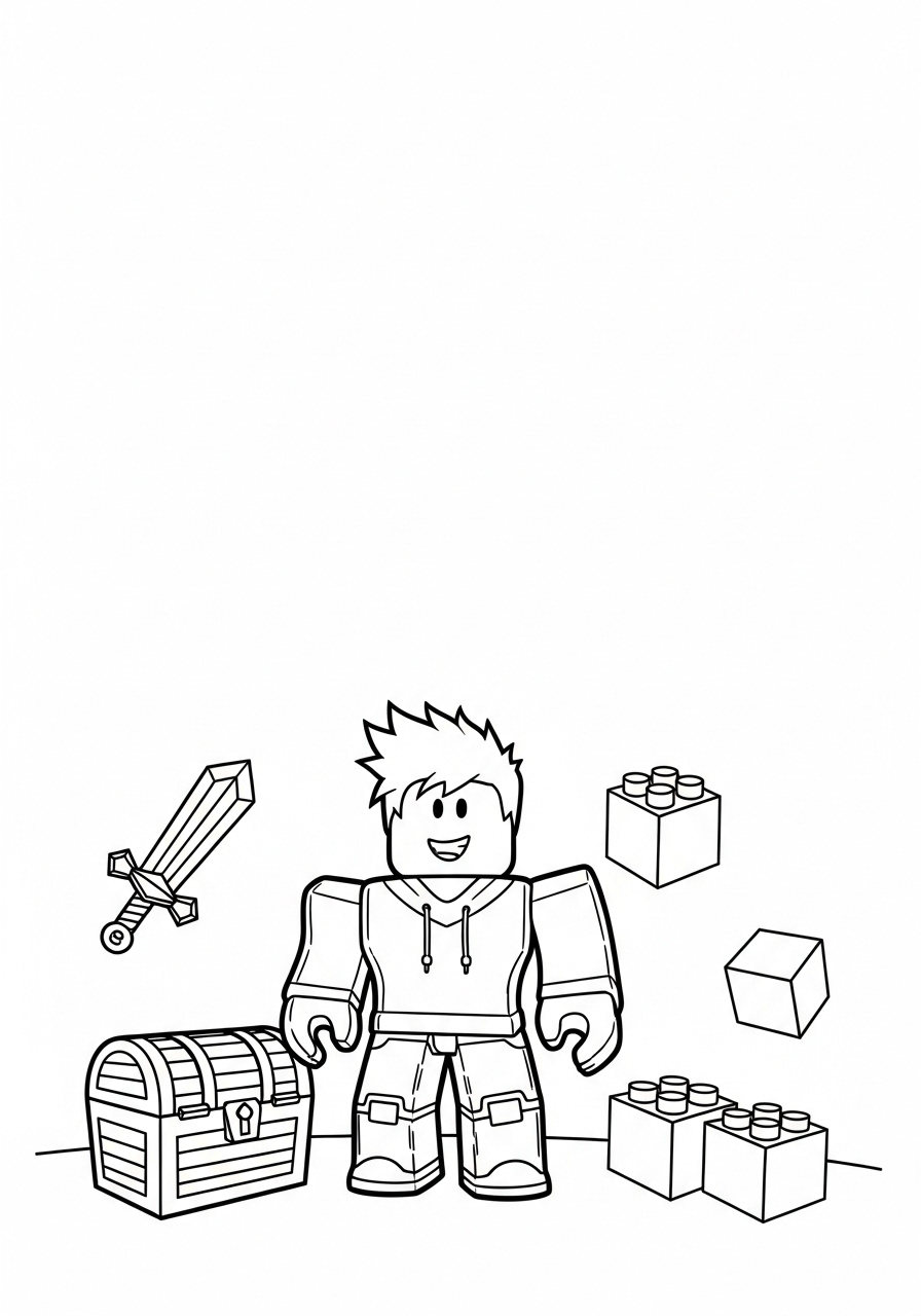 held met schatkist kleurplaat