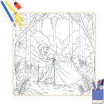 kleurplaat kamperen thumbnail