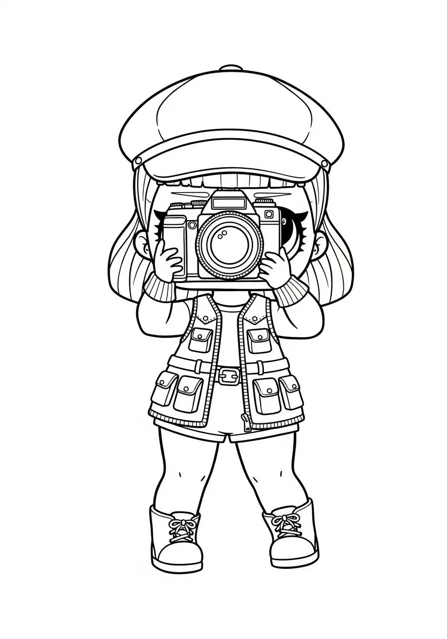 LOL Surprise kleurplaat 8 lol surprise avontuurlijke fotograaf camera kleurplaat