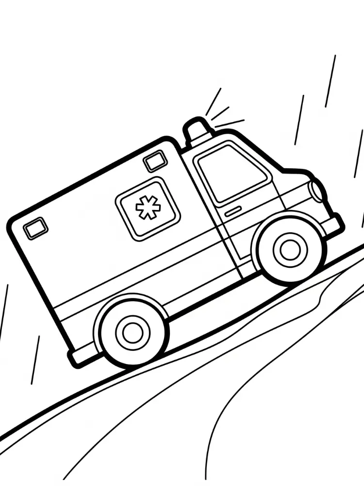 Kleurplaat Ambulance 20 medische ambulance achterkant kleurplaat