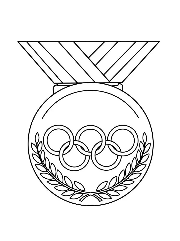 Medaille kleurplaat 11 olympische medaille met laurier kleurplaat