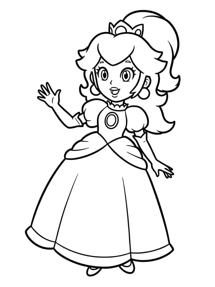 Peach kleurplaat 15 prinses peach kleurplaat