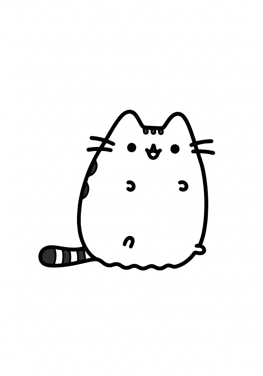 Kleurplaat Pusheen 10 pusheen schattig en eenvoudig kleurplaat