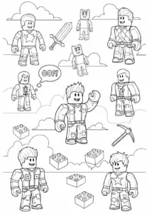 Mewarnai Roblox untuk anak-anak (gambar untuk dicetak)