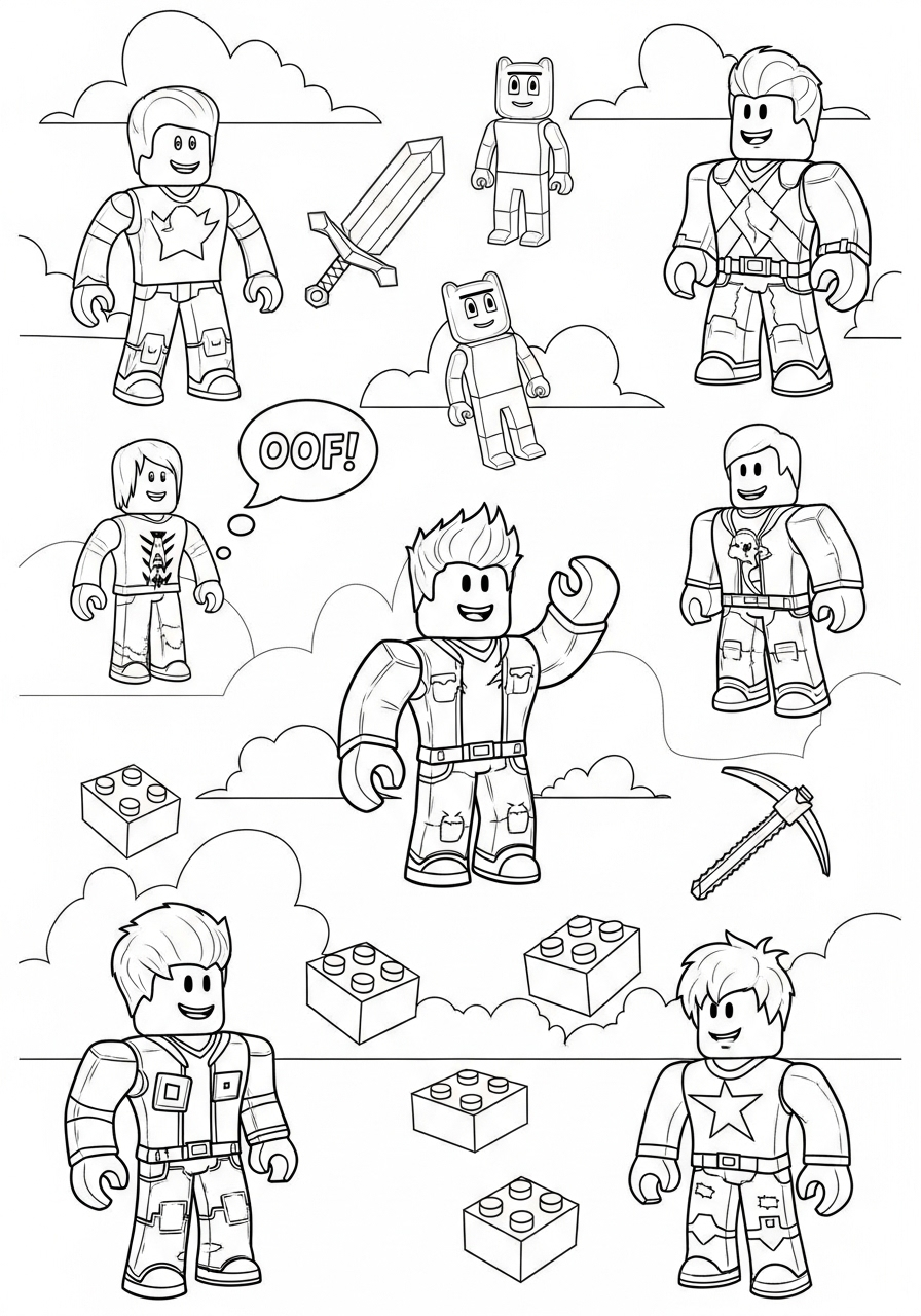 roblox vrienden avontuur kleurplaat