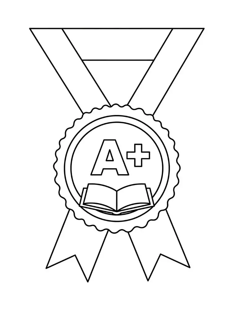Medaille kleurplaat 10 schoolprestatie medaille a plus kleurplaat
