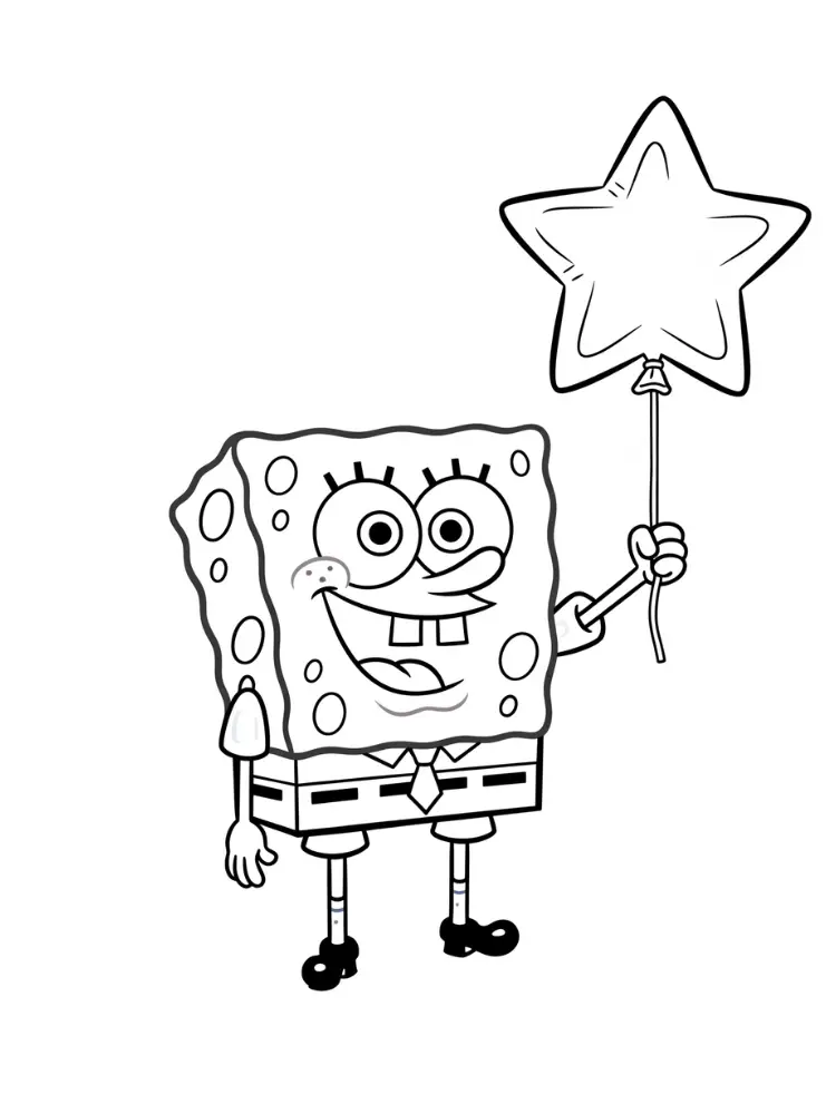 Spongebob kleurplaat 9 spongebob met ster kleurplaat