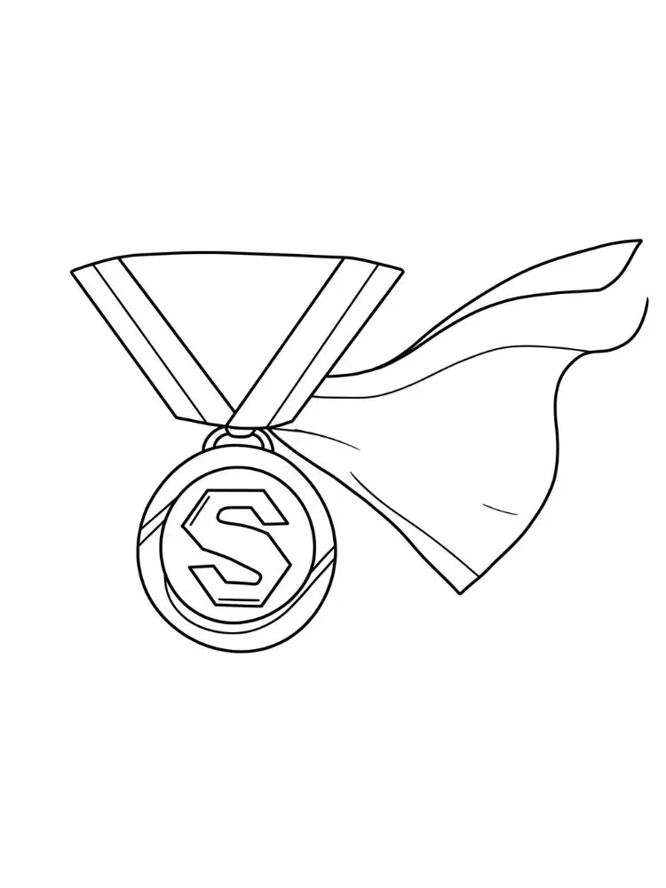Medaille kleurplaat 9 superheld medaille met cape kleurplaat