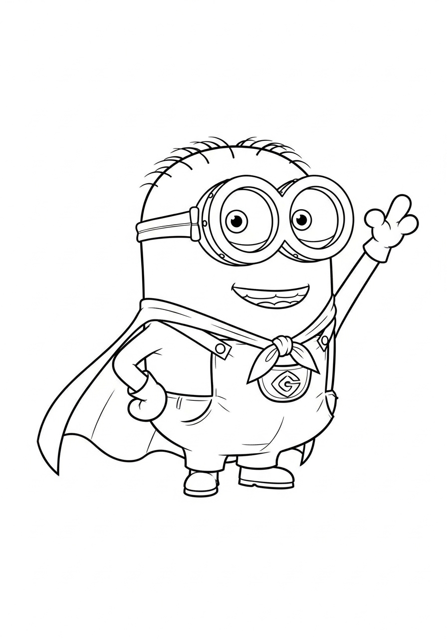 Minions kleurplaat 8 superheld minion kleurplaat