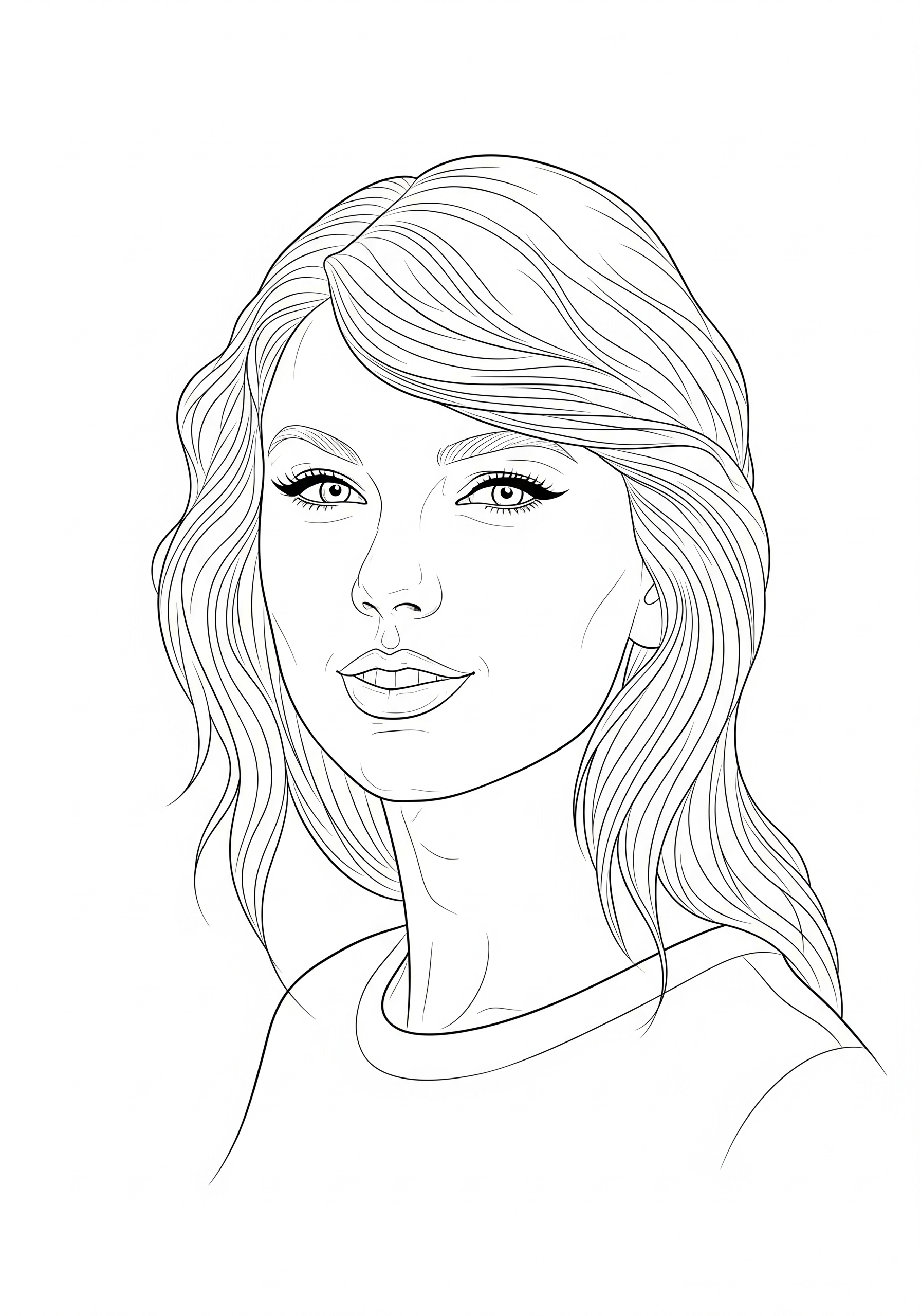 Taylor Swift Kleurplaat 10 taylor swift elegant portret kleurplaat
