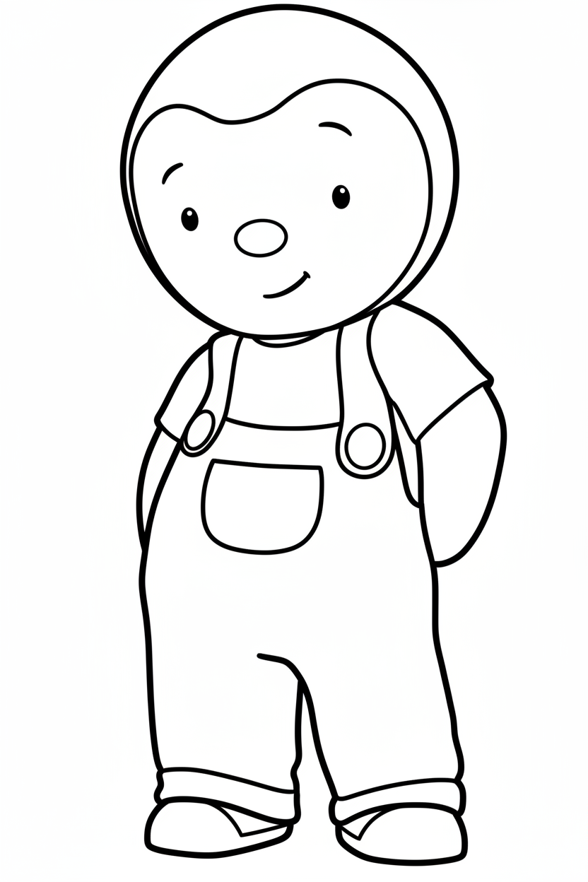 tchoupi met zijn vrolijke glimlach kleurplaat