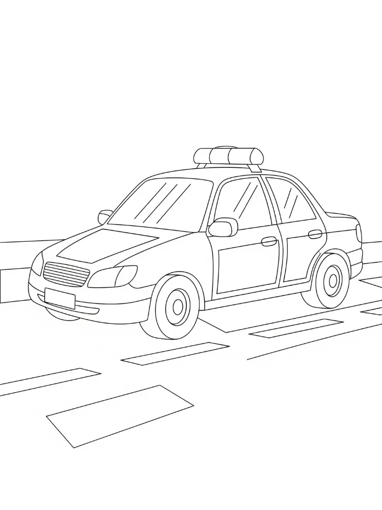 Kleurplaat Politieauto 10 Eenvoudige politieauto kleurplaat