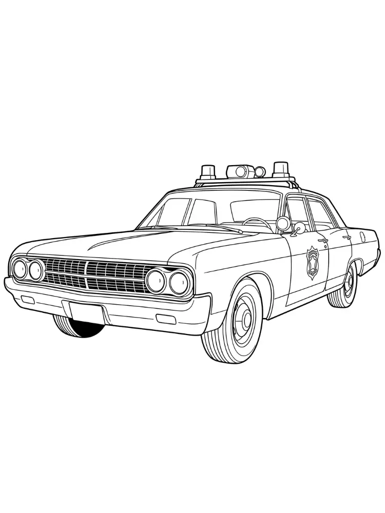 Kleurplaat Politieauto 11 Klassieke politieauto kleurplaat