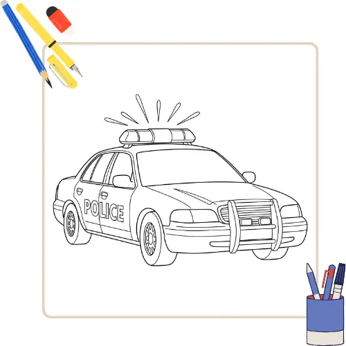 Kleurplaat Politieauto thumbnail