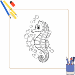 kleurplaat Zeepaardjes thumbnail