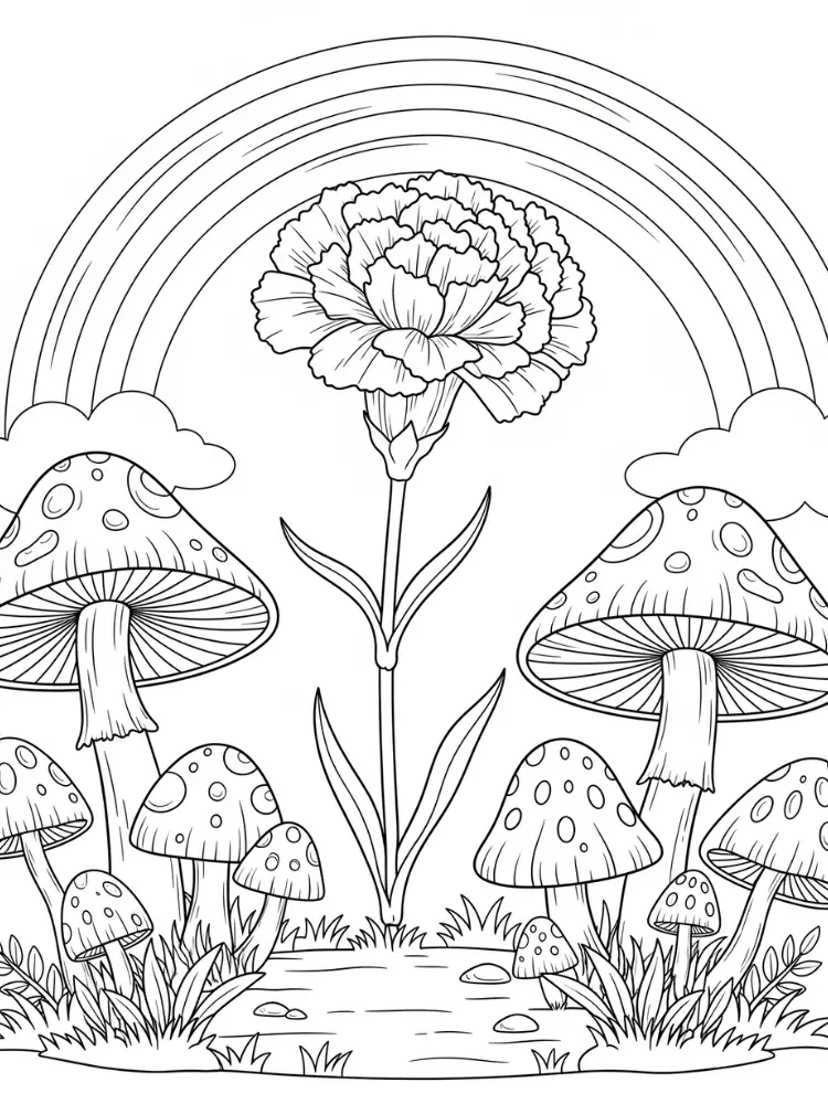 Anjer kleurplaat 20 anjer sprookjestuin regenboog kleurplaat