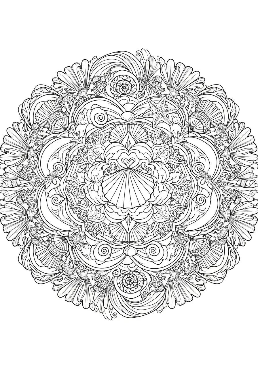 Mandala kleurplaat 10 betoverende zeewereld kleurplaat