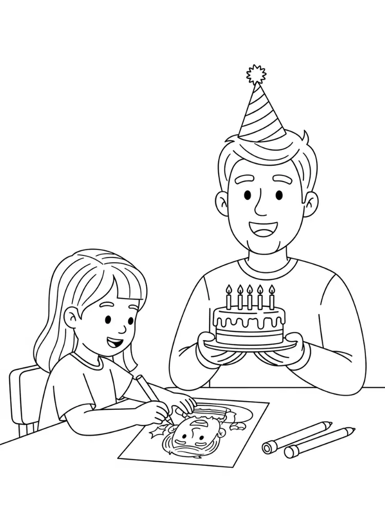 Kleurplaat Verjaardag Papa 10 cadeau voor papa kleurplaat
