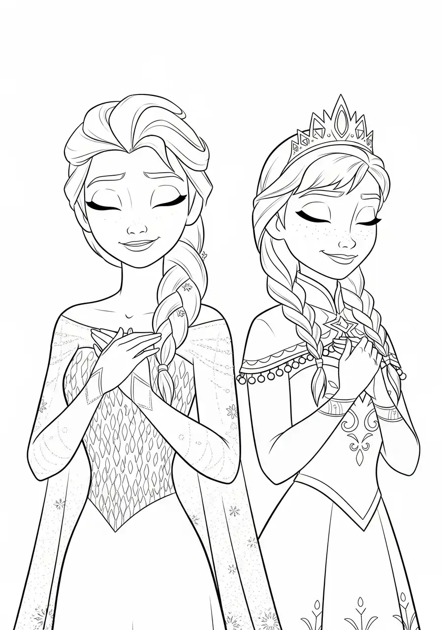 elsa anna vredige hartjes kleurplaat