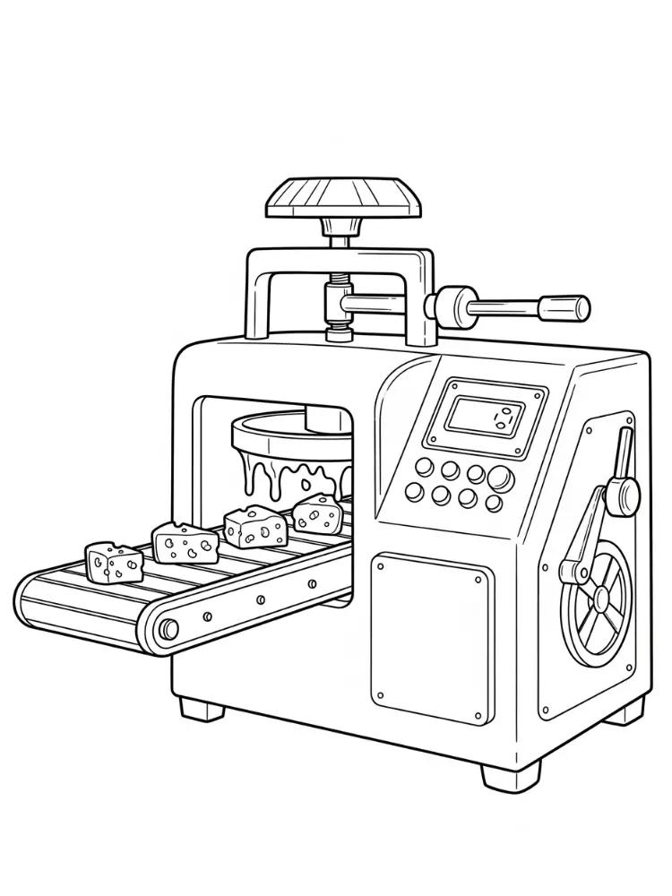 Kaas Kleurplaat 24 kaas productie machine kaas kleurplaat