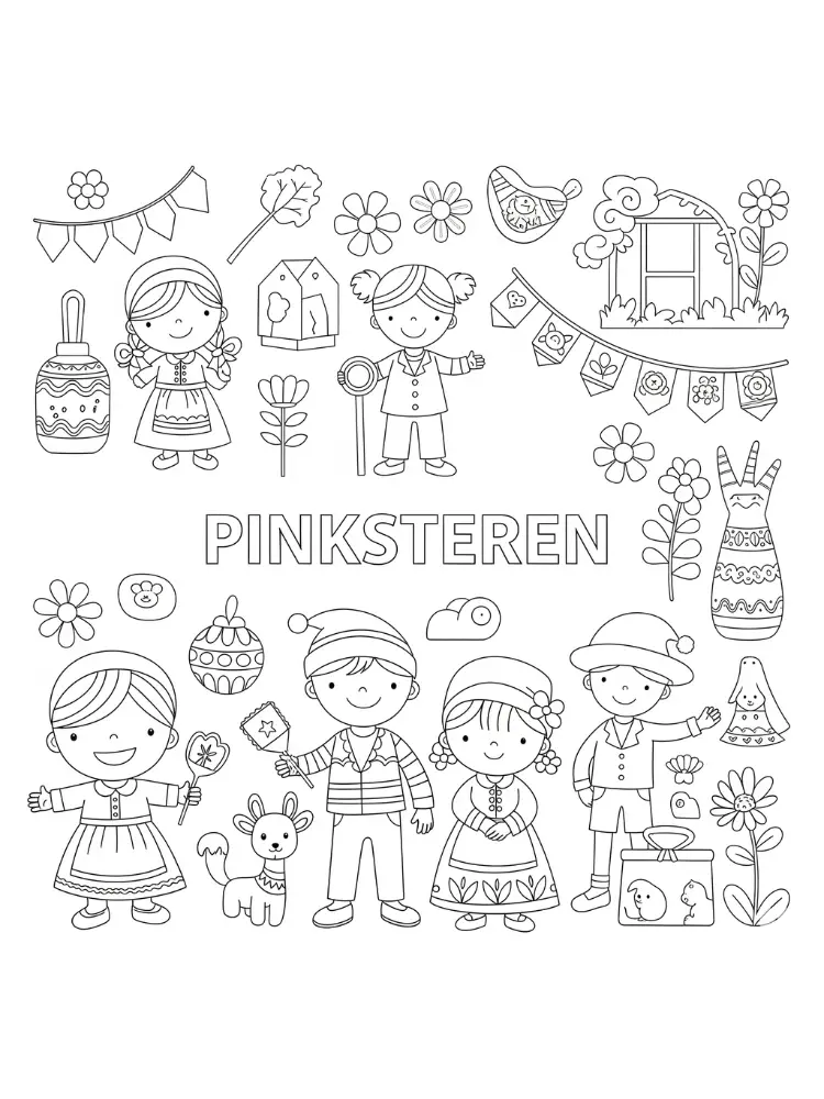 Pinksteren Kleurplaat 19 kinderen pinksteren kleurplaat