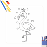Kleurplaat Flamingo 6 Kleurplaat Flamingo thumbnail