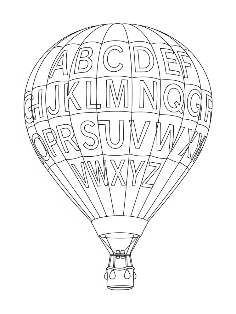 Luchtballon Kleurplaat 8 luchtballon alfabet kleurplaat