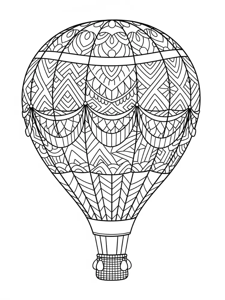 Luchtballon Kleurplaat 25 luchtballon geometrisch patroon kleurplaat