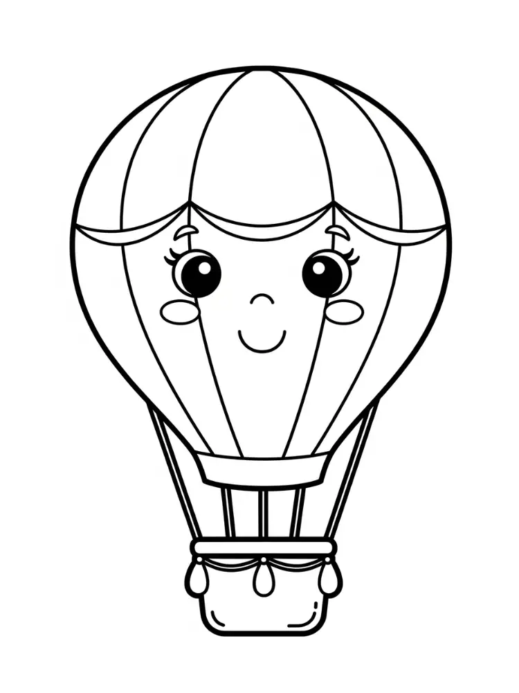 Luchtballon Kleurplaat 23 luchtballon gezicht lief kleurplaat