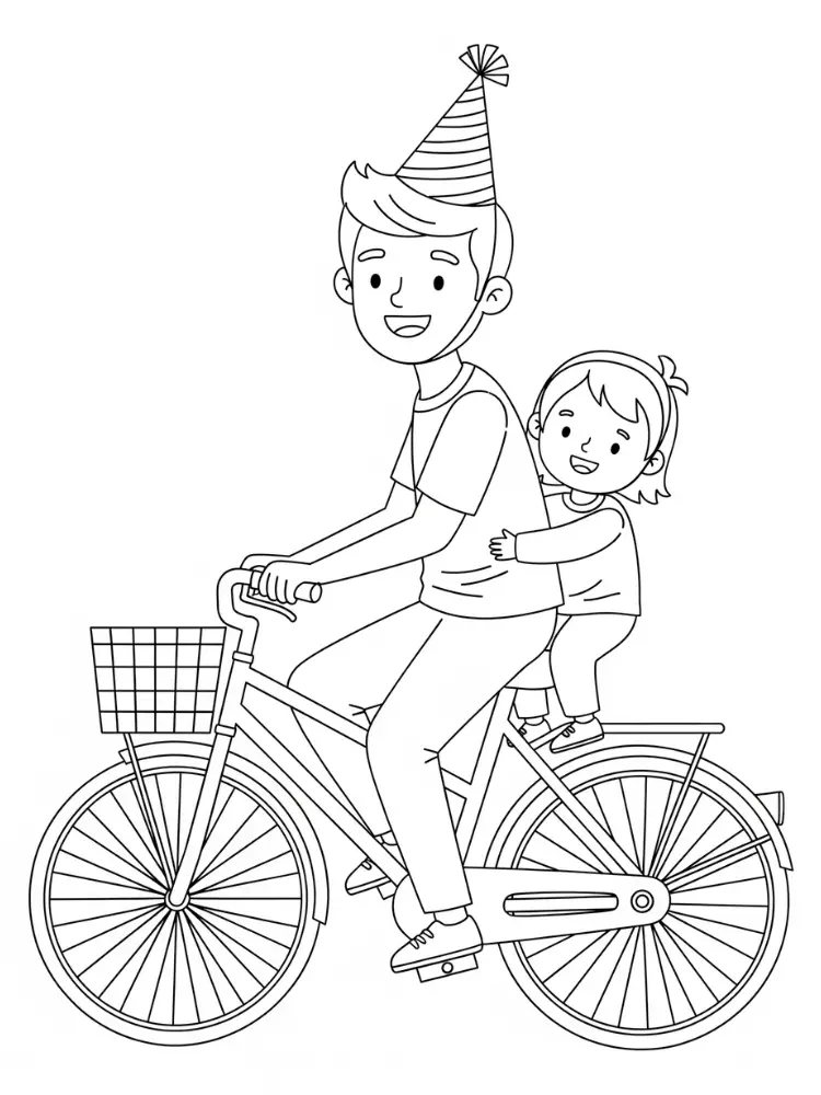 Kleurplaat Verjaardag Papa 17 papa feesthoedje kleurplaat