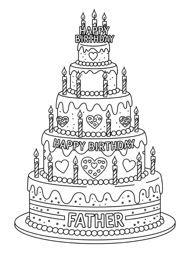 Kleurplaat Verjaardag Papa 18 papa kind dansen feestje kleurplaat