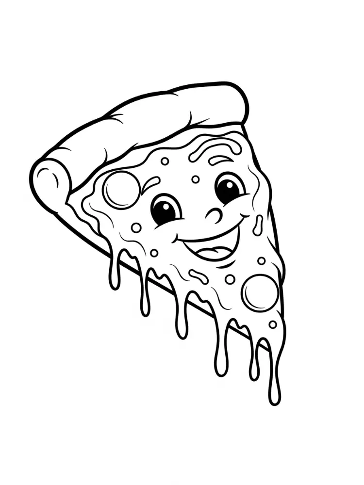 Kaas Kleurplaat 18 pizza met smeltende kaas kaas kleurplaat