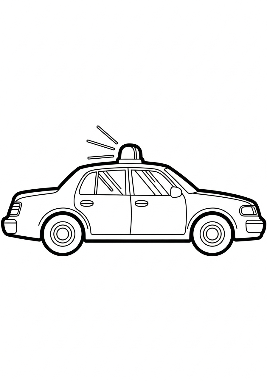 politieauto in actie kleurplaat