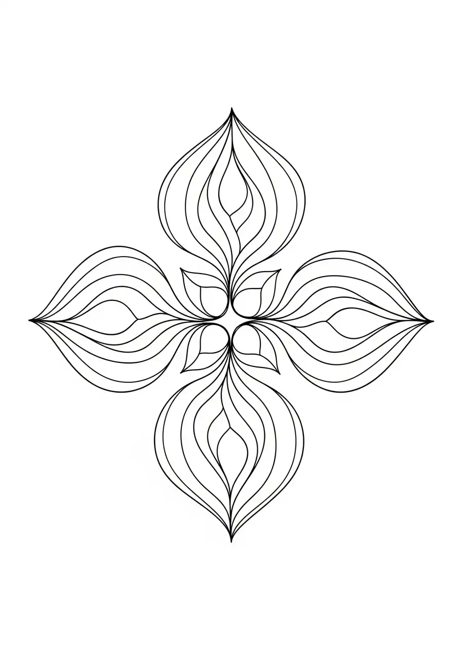 Mandala kleurplaat 8 sierlijke blaadjes mandala kleurplaat