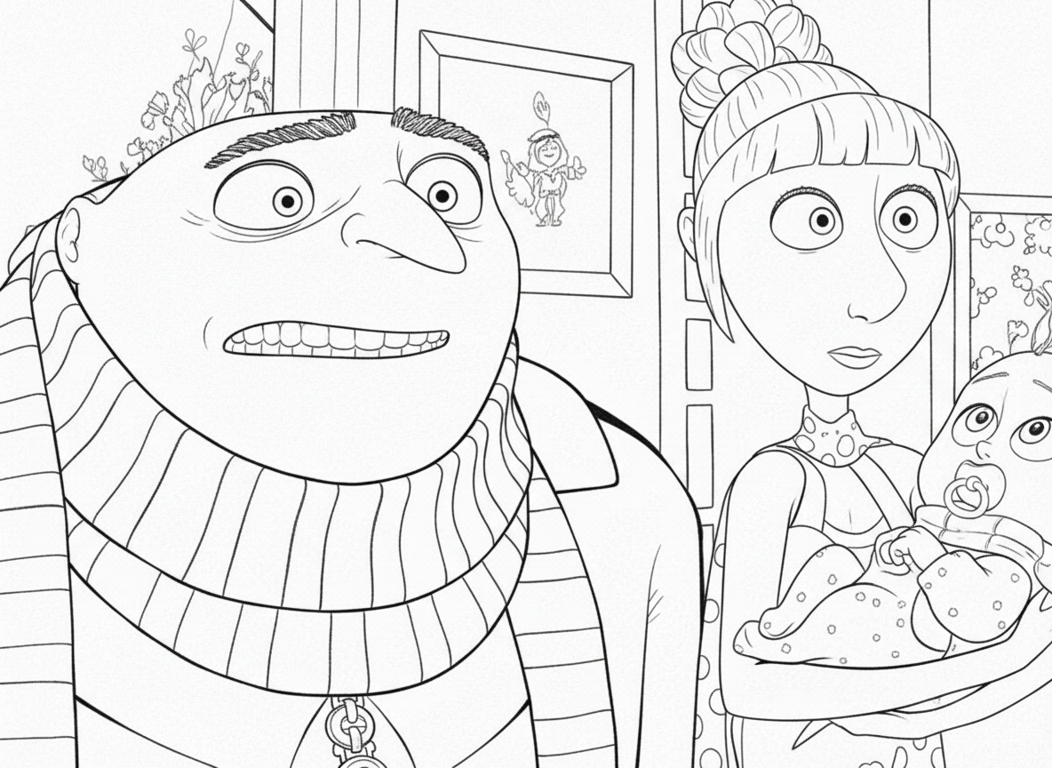 Verschrikkelijke ikke 4 kleurplaat 10 spannend moment met gru en lucy kleurplaat