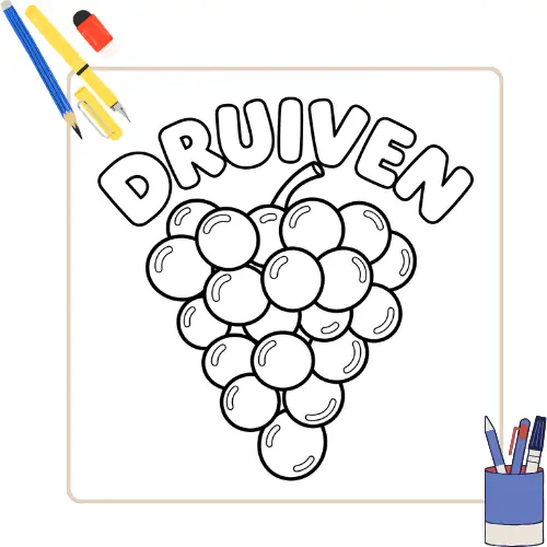 Druiven Kleurplaat thumbnail