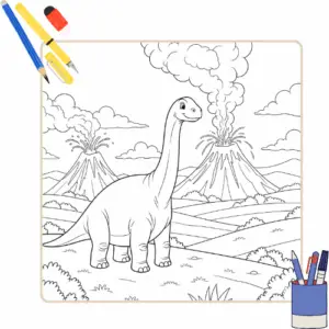 Kleurplaat Brontosaurus