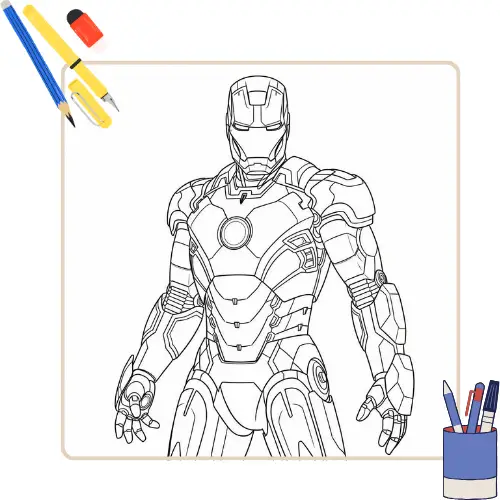 Kleurplaat Iron Man thumbnail