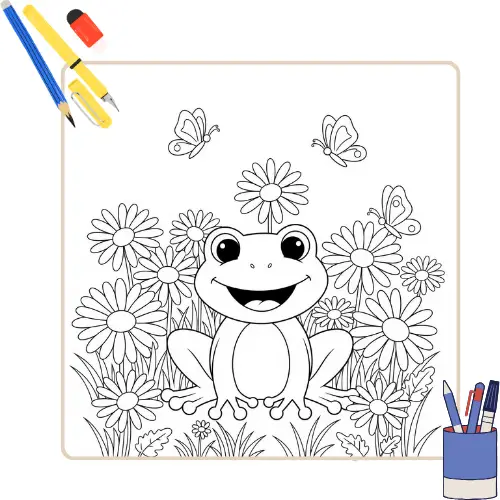 Kleurplaat Kikker thumbnail