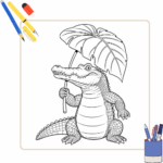 Kleurplaat Krokodil thumbnail
