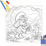 Kleurplaat Smurfen thumbnail