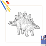 Kleurplaat Stegosaurus thumbnail