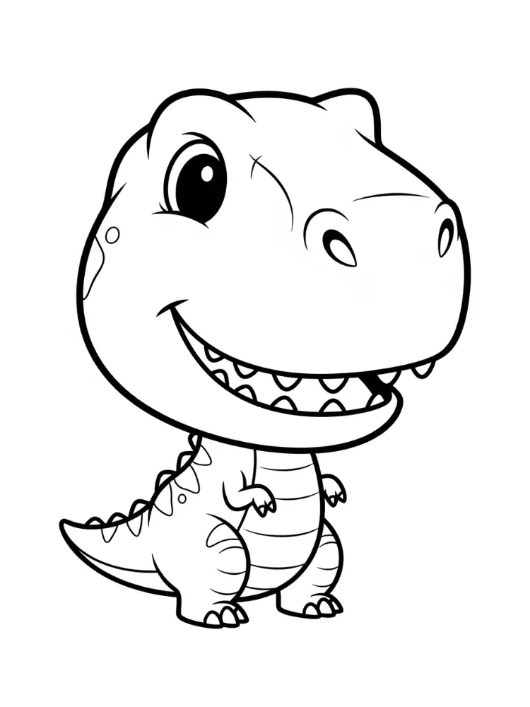 T-Rex kleurplaat 8 Schattige T Rex kleurplaat