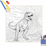 T-Rex kleurplaat 5 T-Rex kleurplaat thumbnail