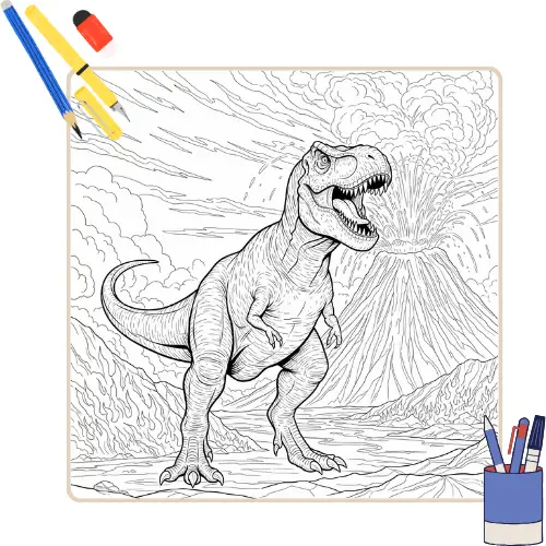 T-Rex kleurplaat thumbnail