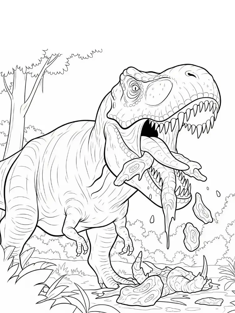 T-Rex kleurplaat 24 T Rex prooi kleurplaat